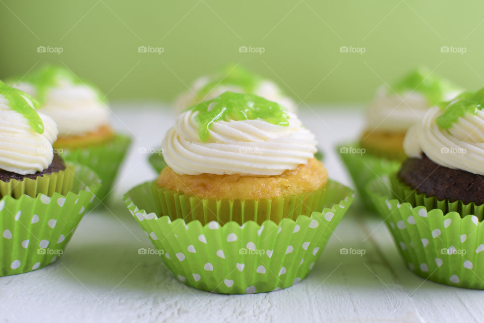 Green Slime birthday cupcakes