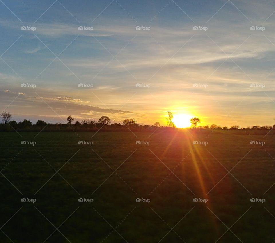 Sonnenuntergang Himmel feld