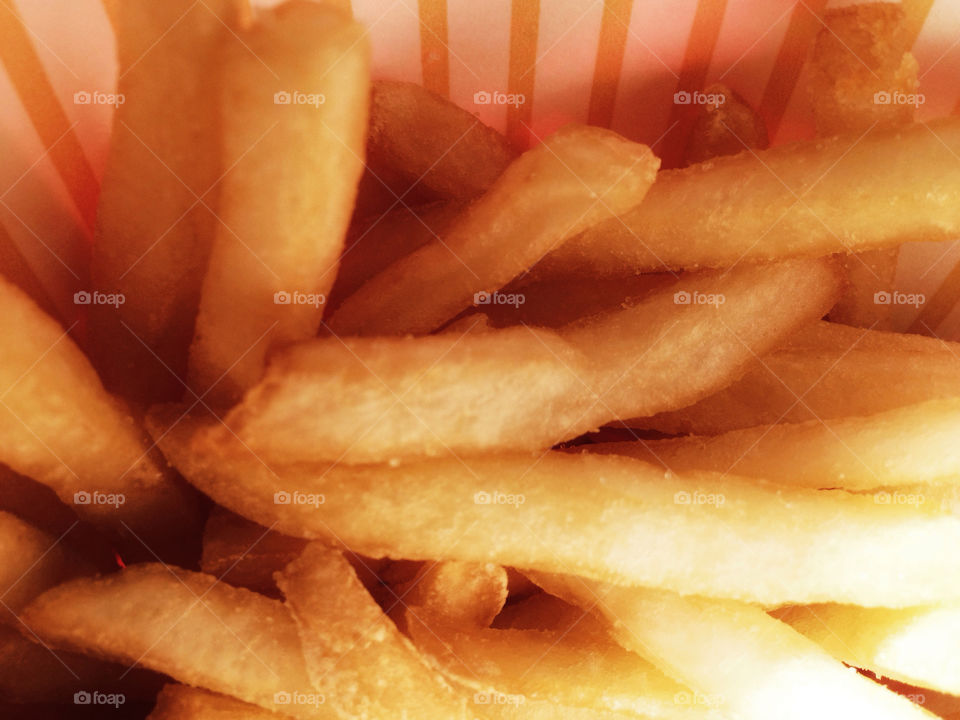 A close up view of American french fries