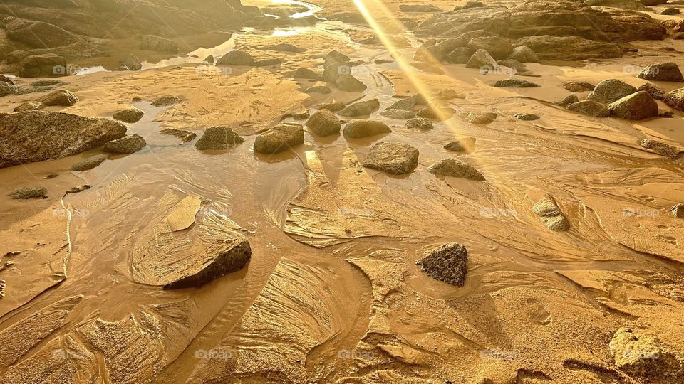 Sand stone beach sunset AMR Wozko