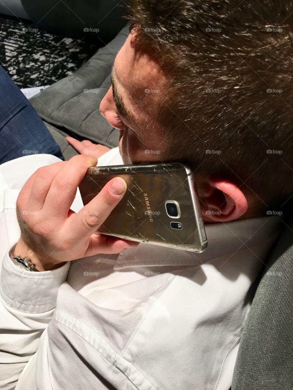 Talking on a smart phone