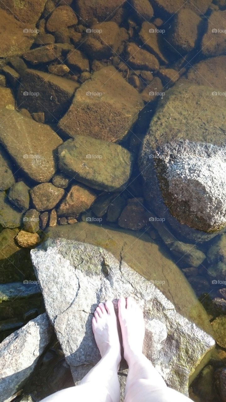 камни в воде, дно озера