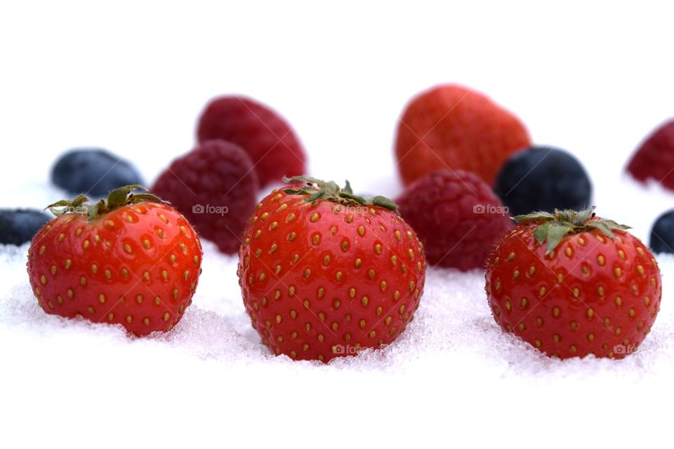 Berry fruits on snow