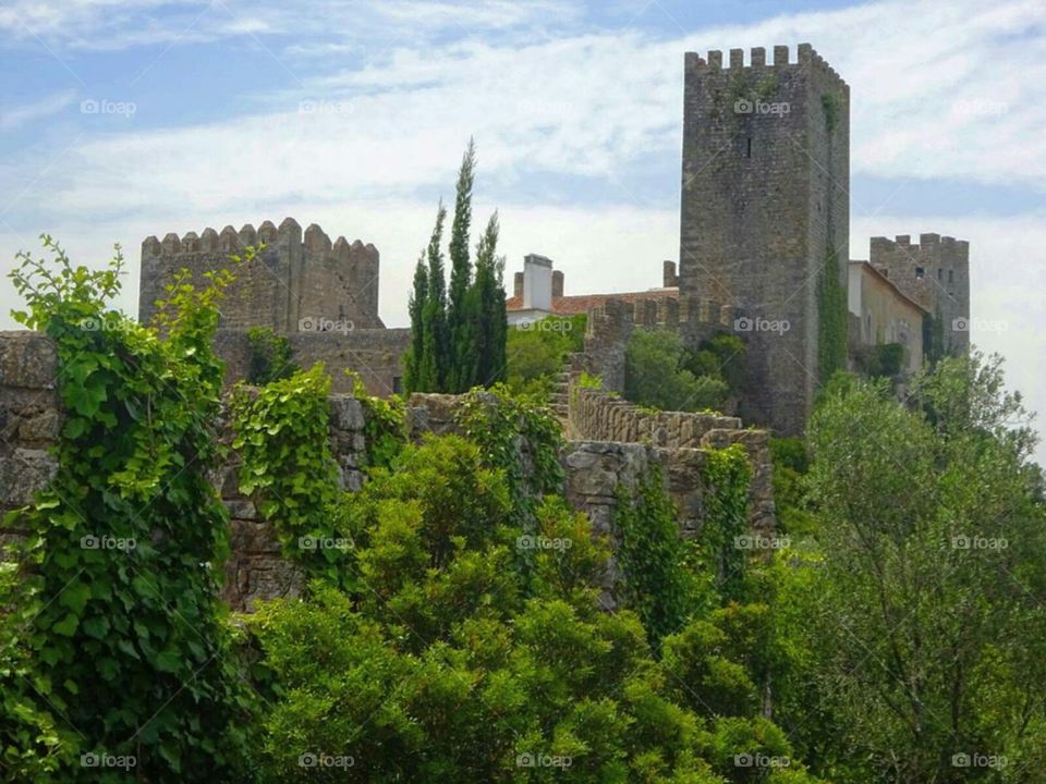 Medieval Castle of Óbidos,  rises 79 metres above sea level.