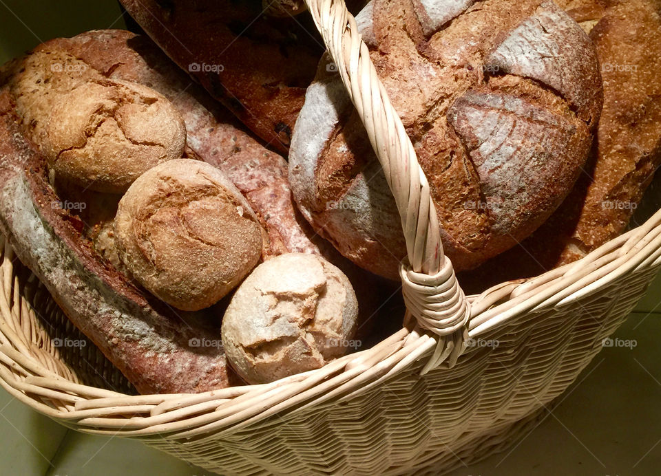 Close-up of fresh buns in basket