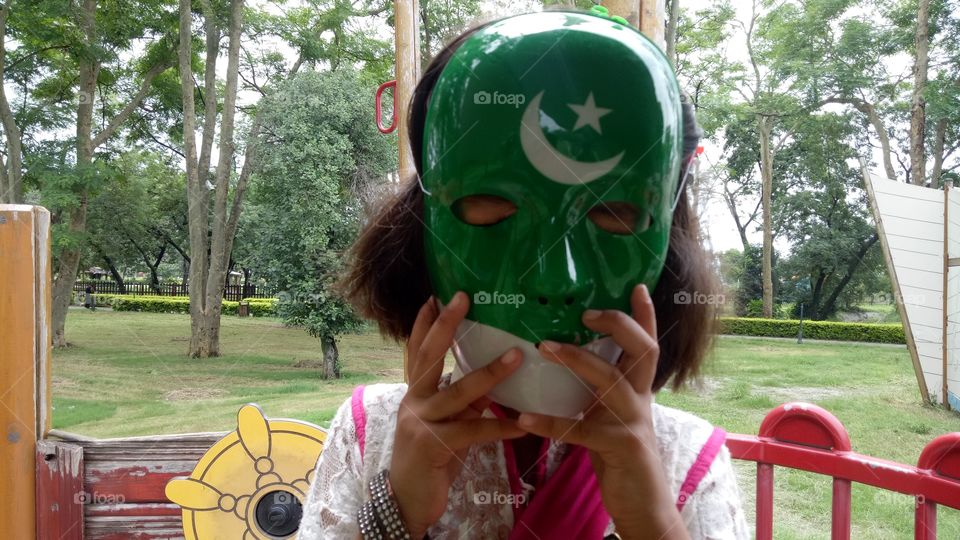 the mask is Pakistani flag baby I 14 August 2018