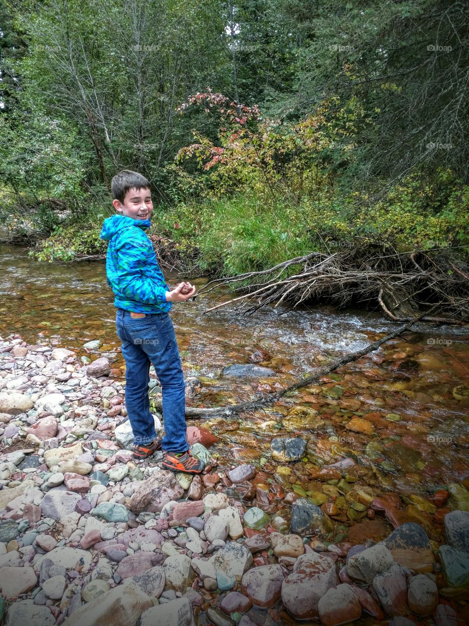 A fun Fall day by the creek in Seeley Lake, MT