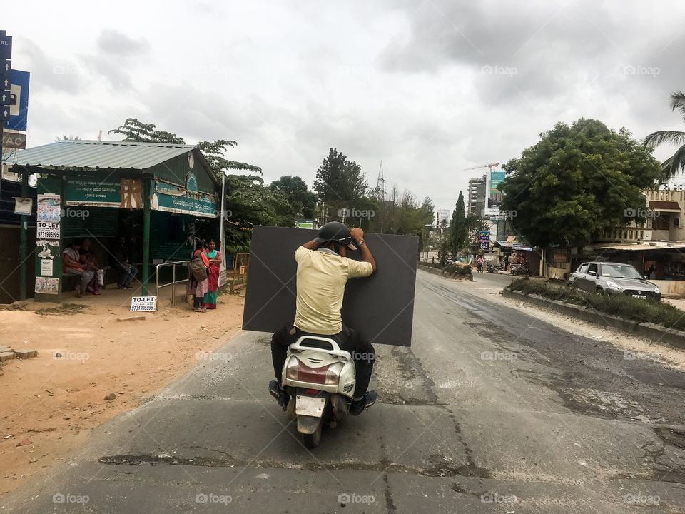 Scooter ride is popular transportation vehicle in India