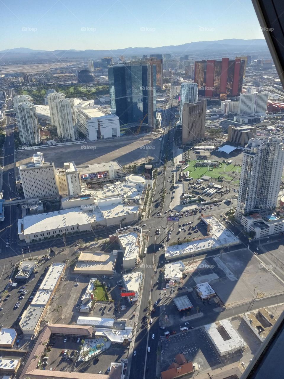 Las Vegas view from an airplane