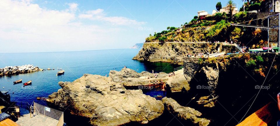 italy sea rocks cinque terre by marcinjakobowski