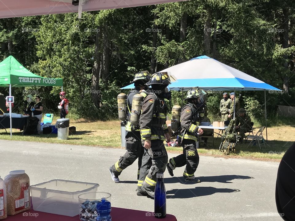 the Comox firefighters to participate in the Boomers Legacy run in honour of Boomer was a Canadian medic who died in Afghanistan. boomerslegacy.ca
