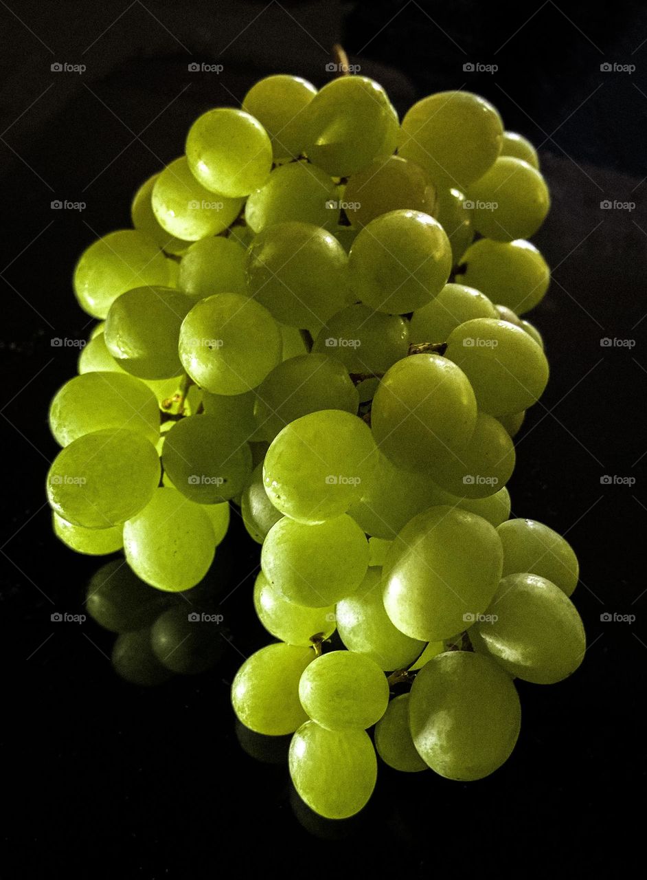 Grape in black background 