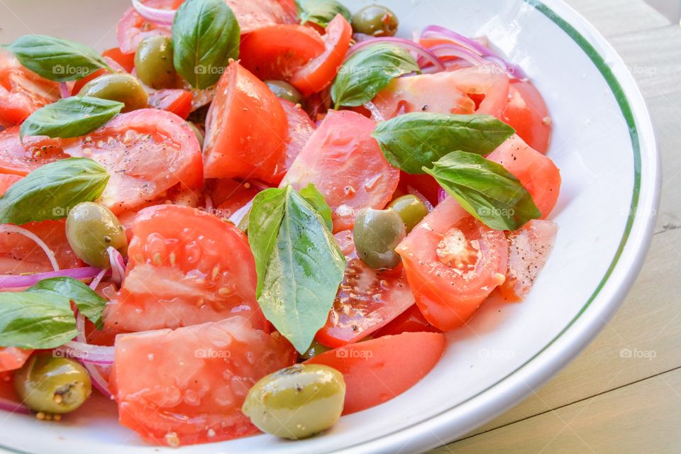 Tomato and olive salad