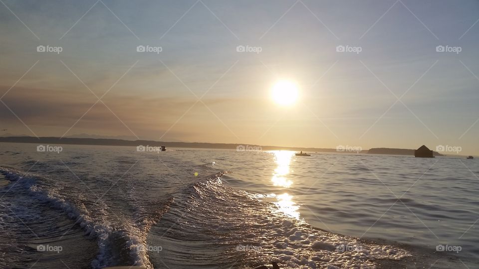 sunset on the sound