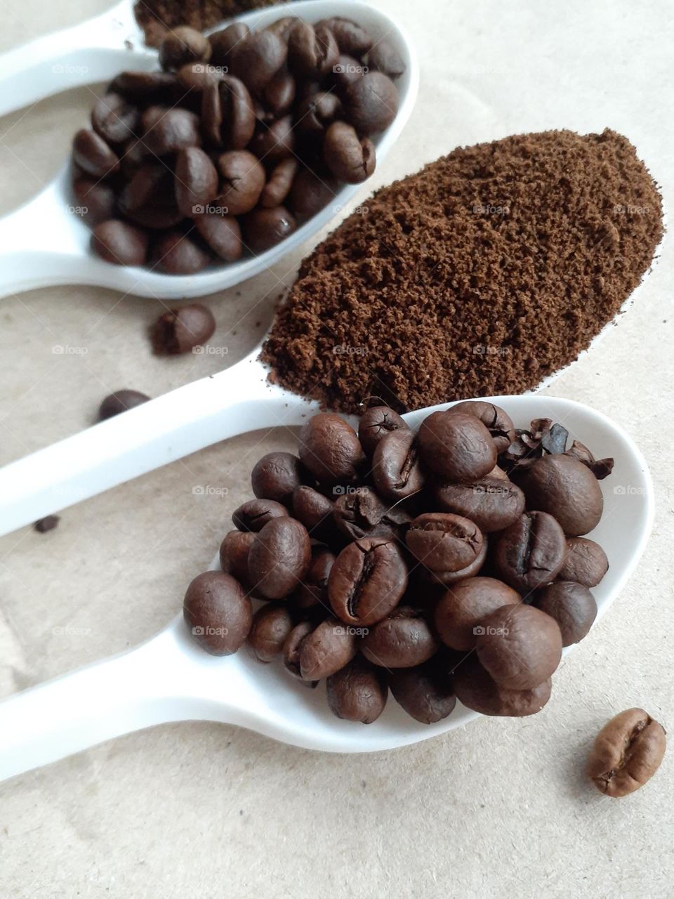 Macro photo of fragrant coffee beans