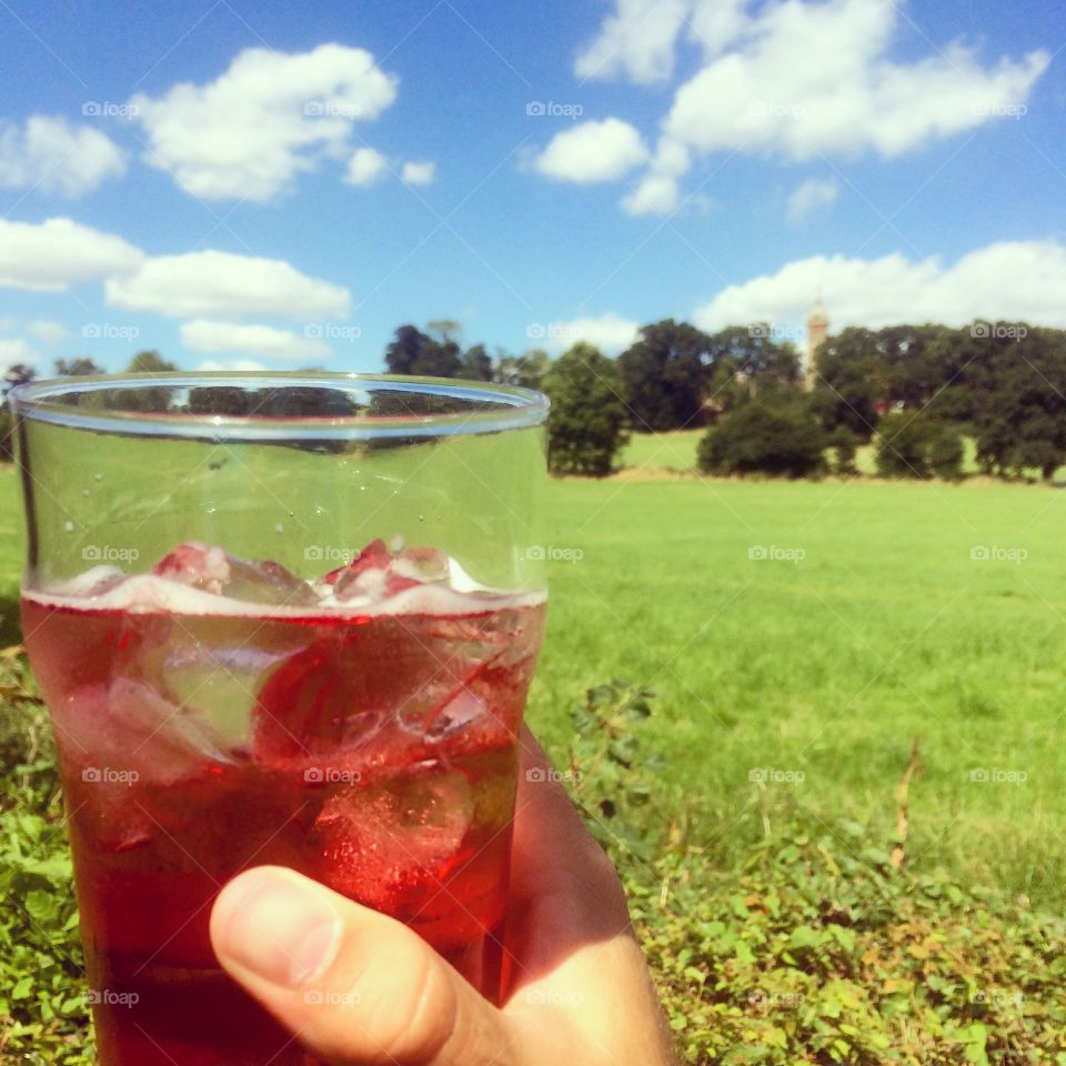 Cider in a field