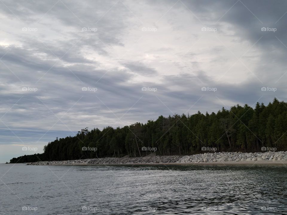 Cloudy day on the Mackinac Island North side