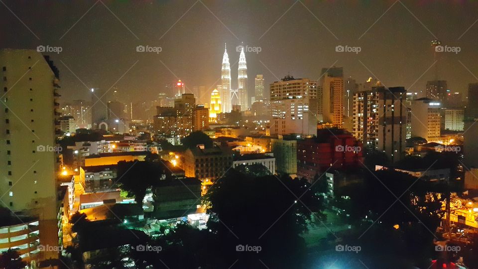 city at night. night view of kuala lampur city