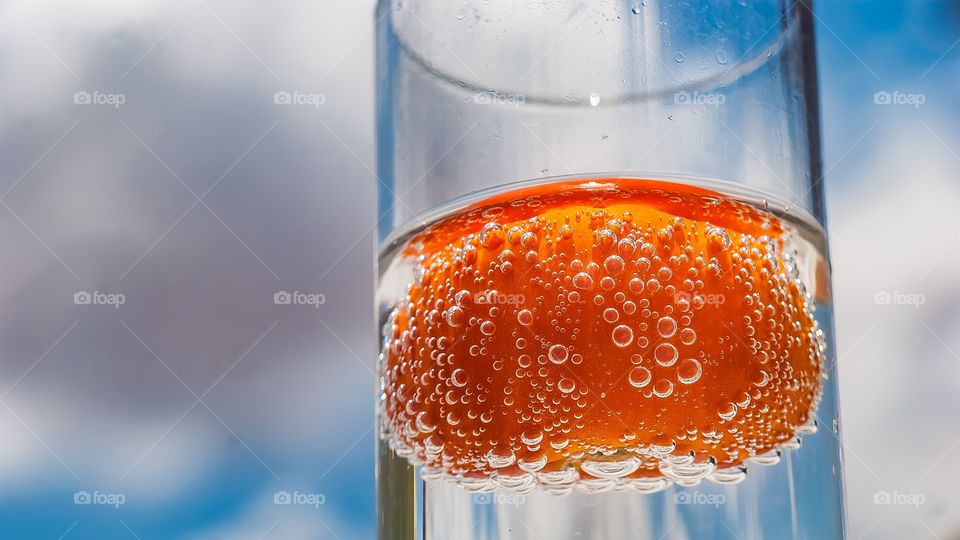Close-up of orange bubbles