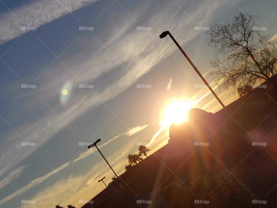 sunset behind the mountains