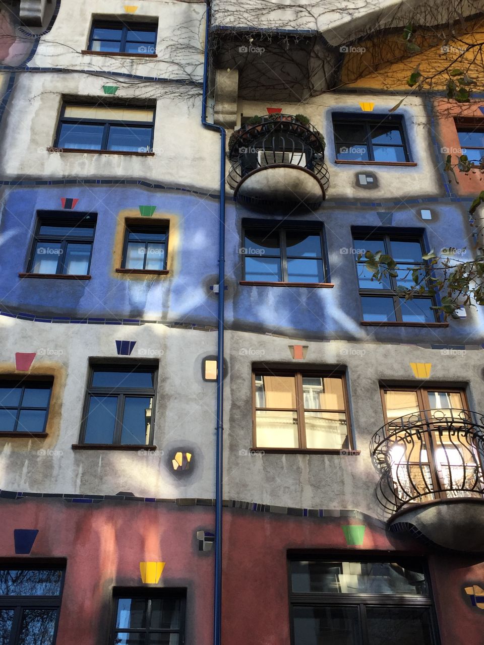 Colorful windows . In Vienna 
