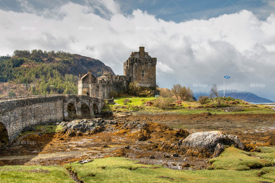 View of Scottish castle, Scotland, Europe