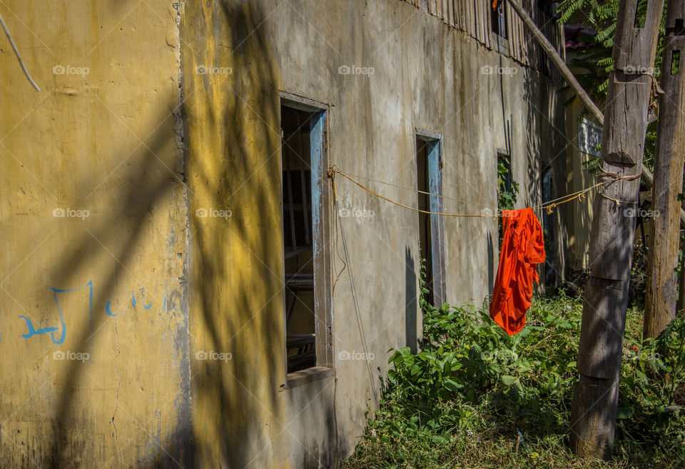 Monk robes drying in the sun