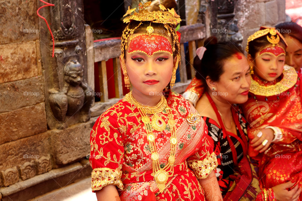Nepali Girl in Wedding dress "Bel Bibaha - pre-adolescent girls marriage"