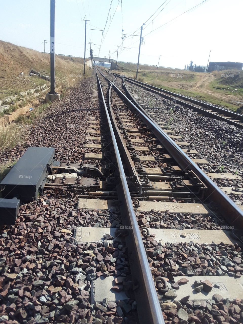 A railway line at the outskirts of the city.