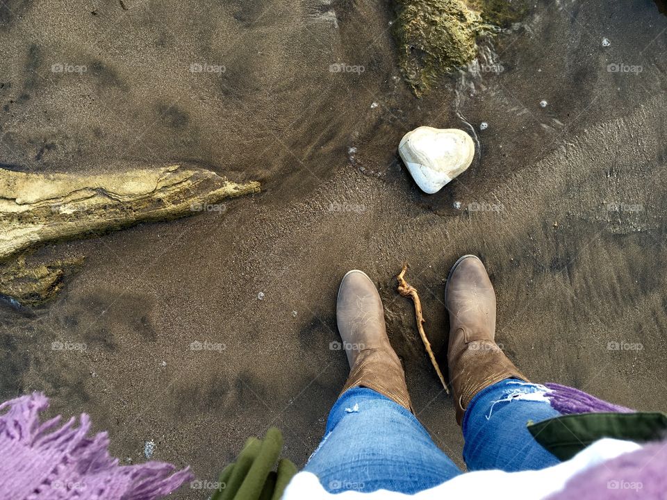 Boots walking Seaside