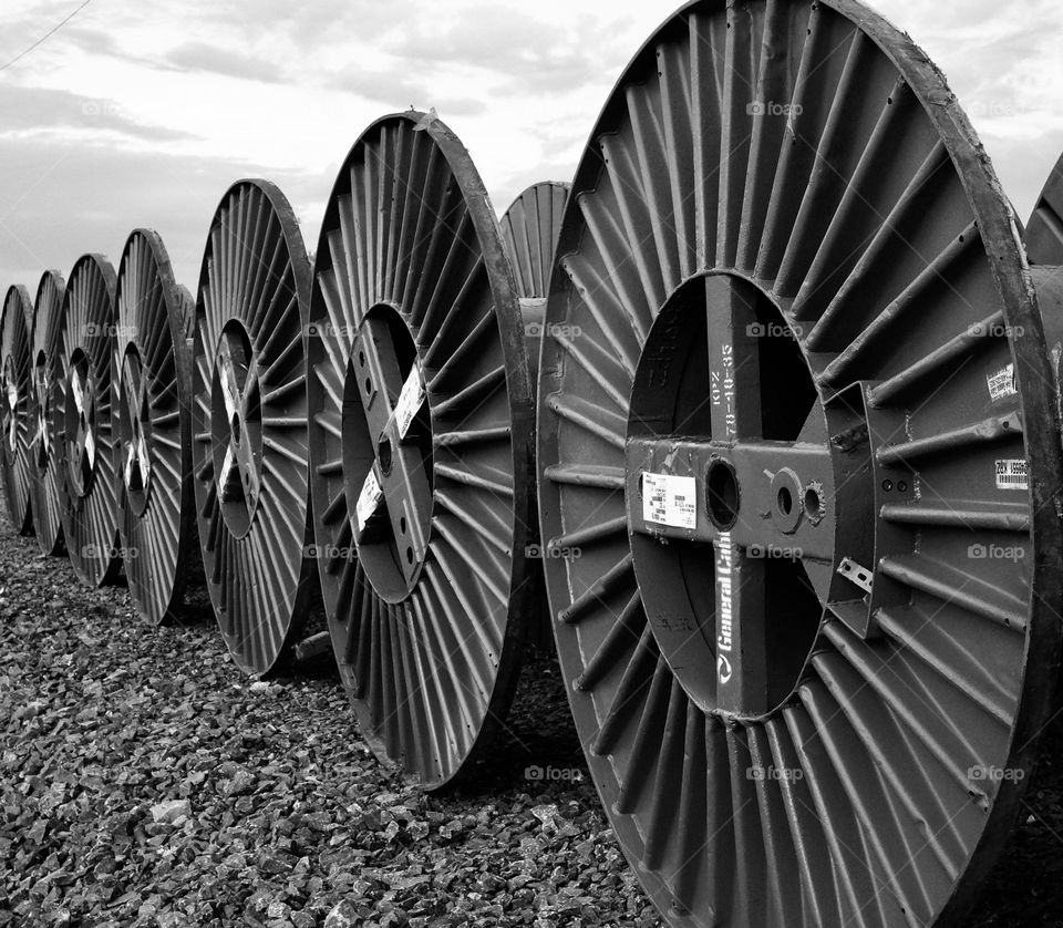 Heavy duty hydro wire reels.