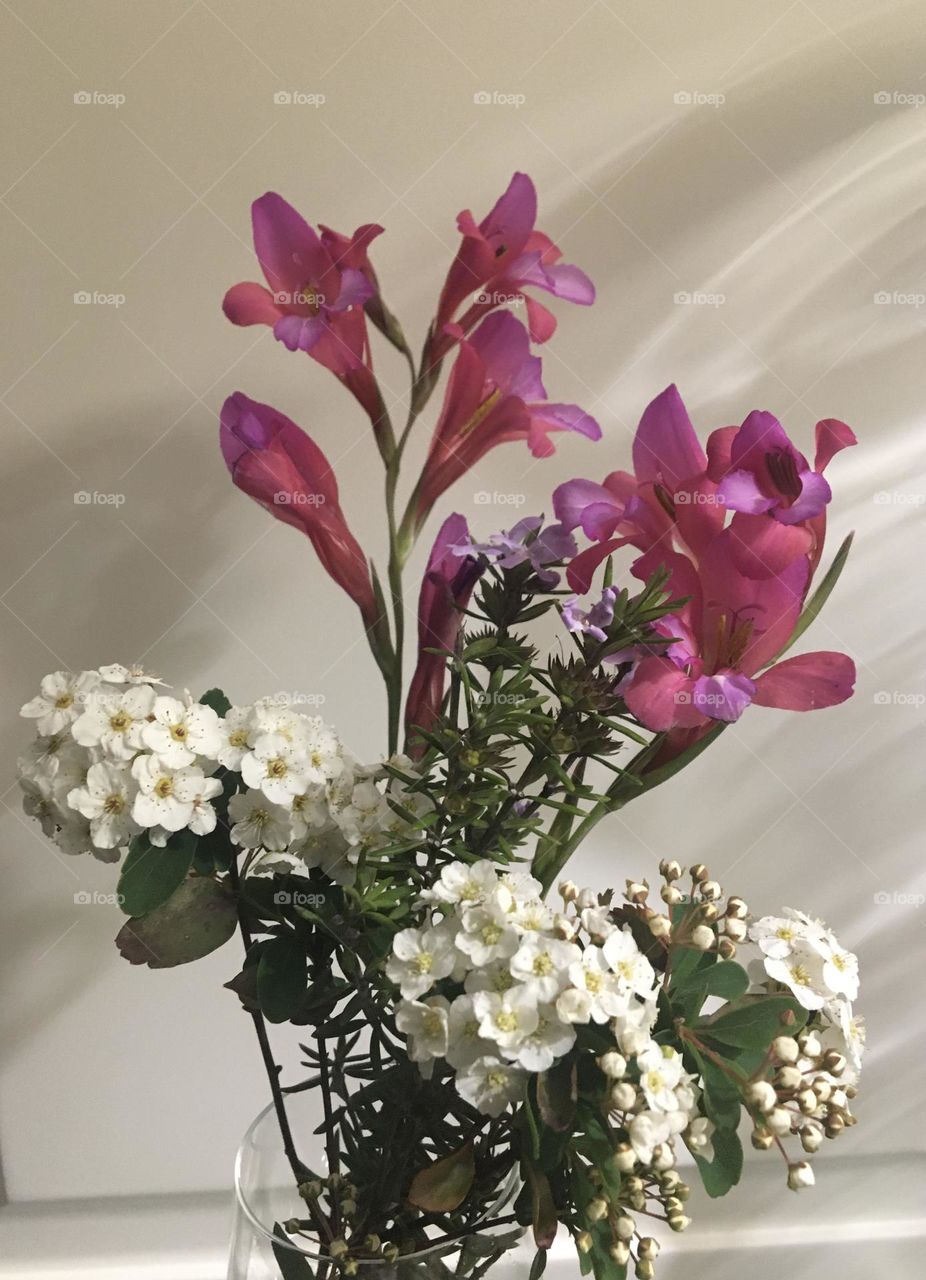 At spring, time to make flowers bouquet