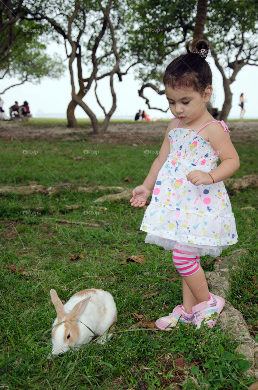 beach girl park rabbit by sklarian