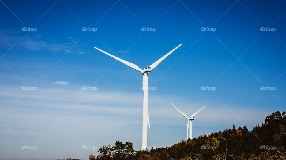 Wind turbine at , Yeongam, South Korea 