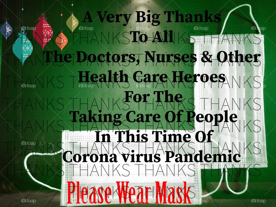 Thanks message for the Corona Heroes