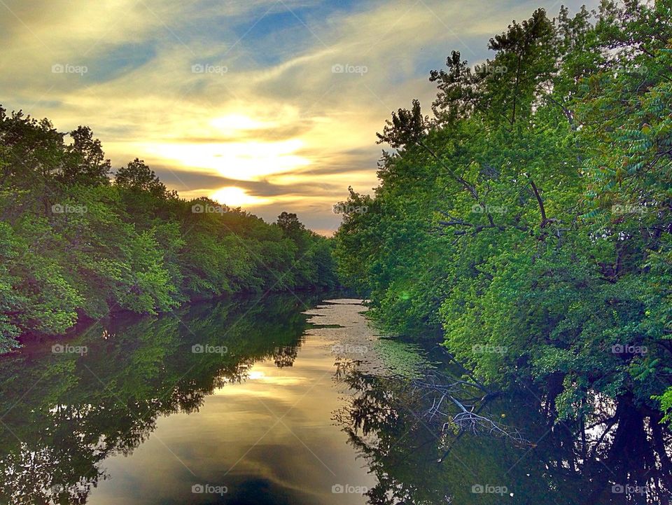 View of a river during sunset