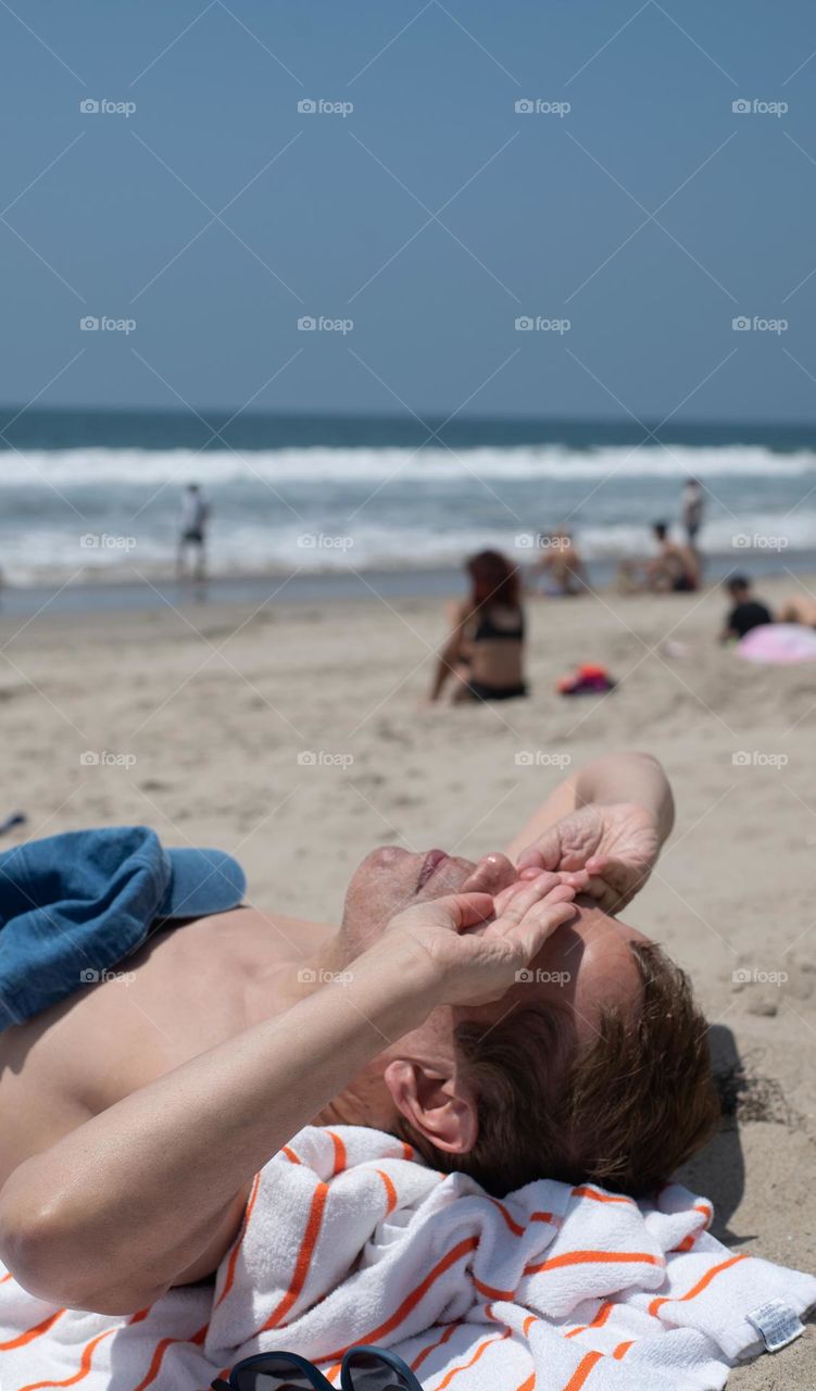 Sunbathing on the beach 