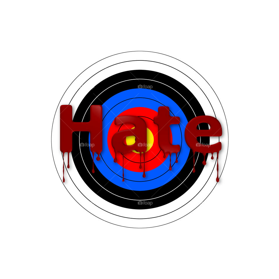 Target Bloody Hate
Target background with a bloody Hate writing over it.