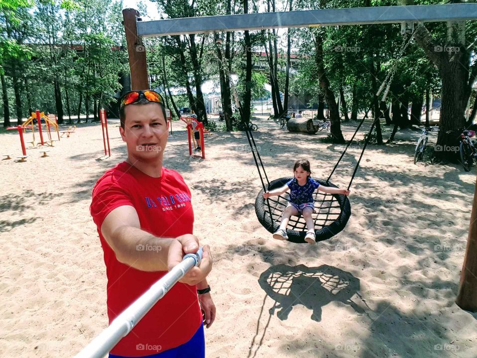 Playing with a daughter