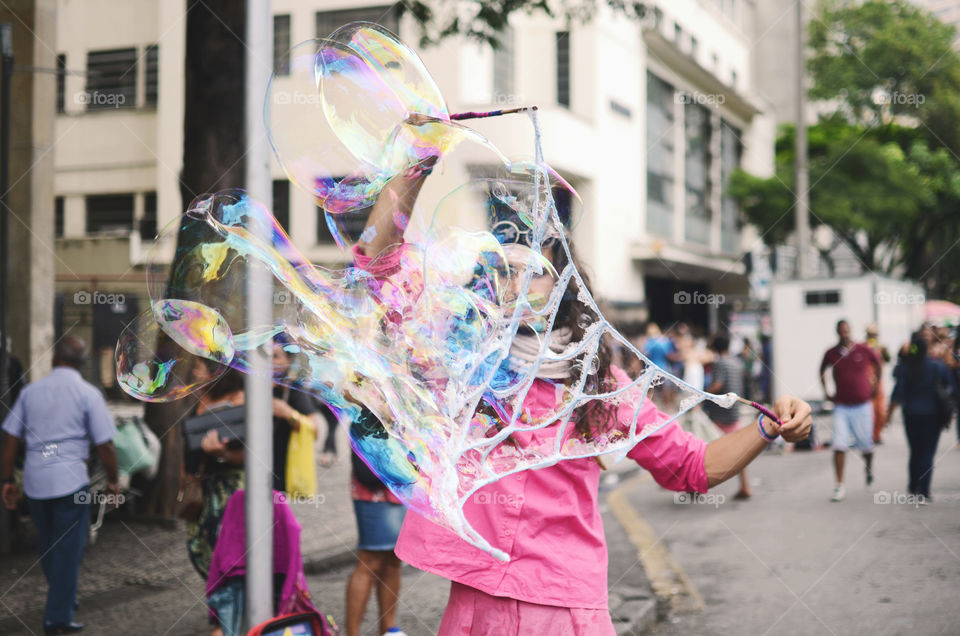 Multicolored bubbles