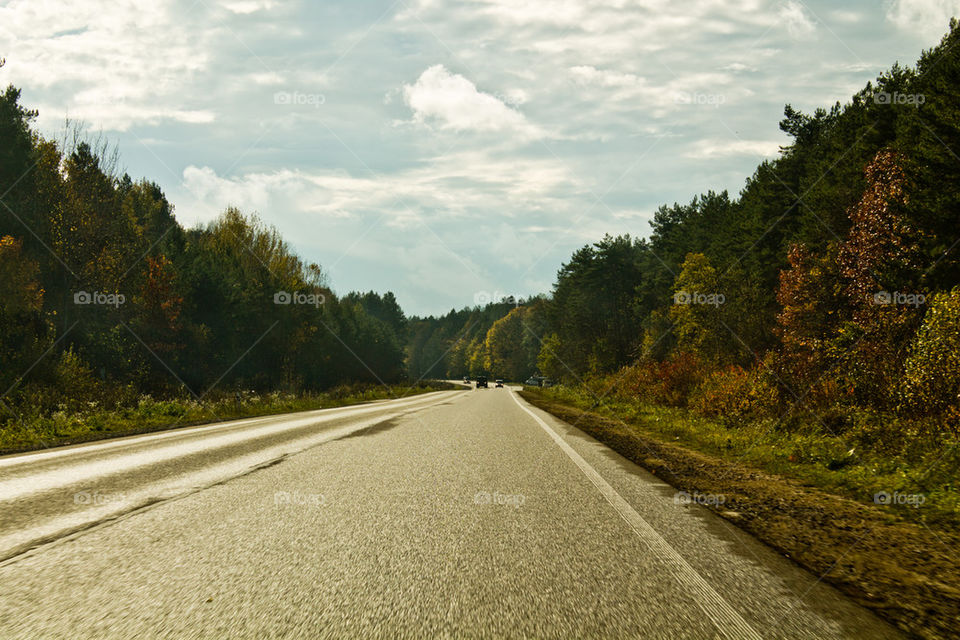 autumn road, west Ukraine