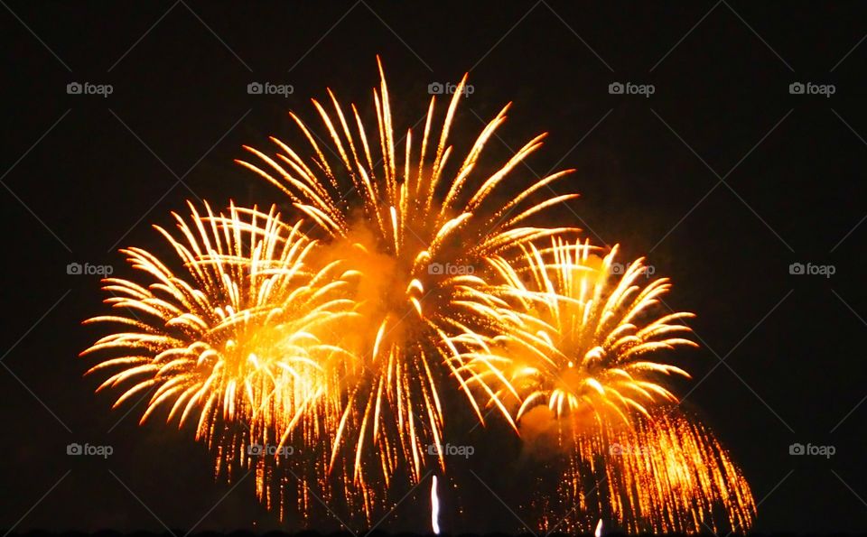 Low angle view of firework display