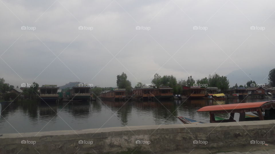 Shikara in Dal Lake Srinagar KASHMIR India