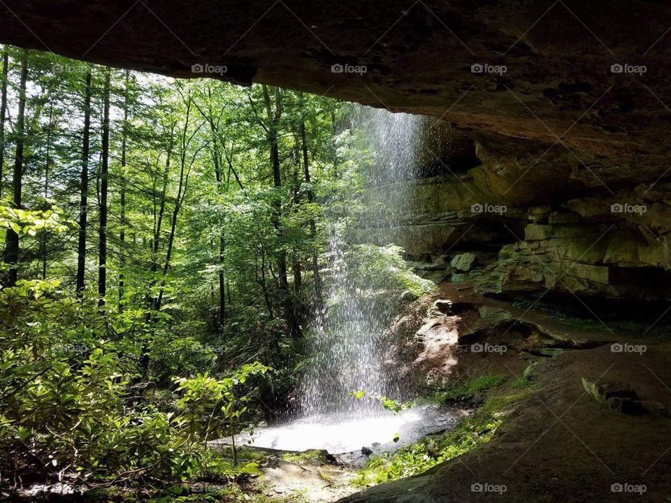 Under the waterfall red river gorge Kentucky