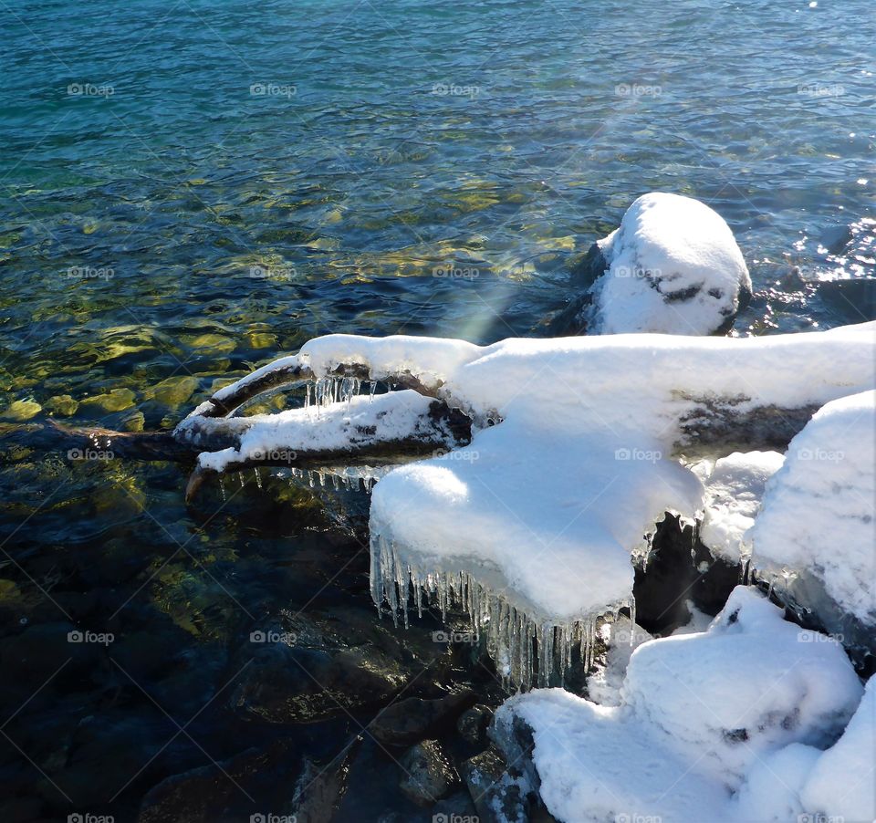 Frozen lake scene