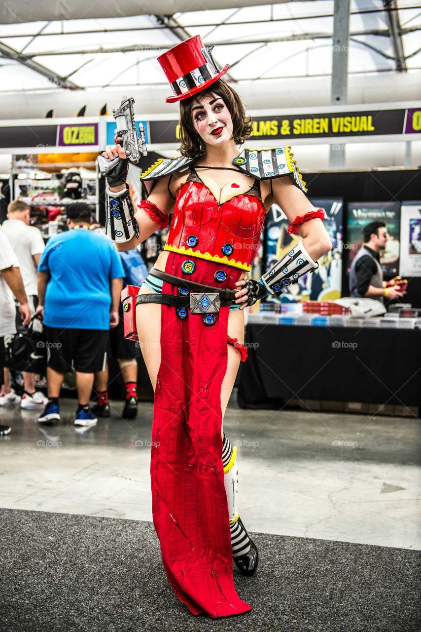 Close-up of a woman wearing costume