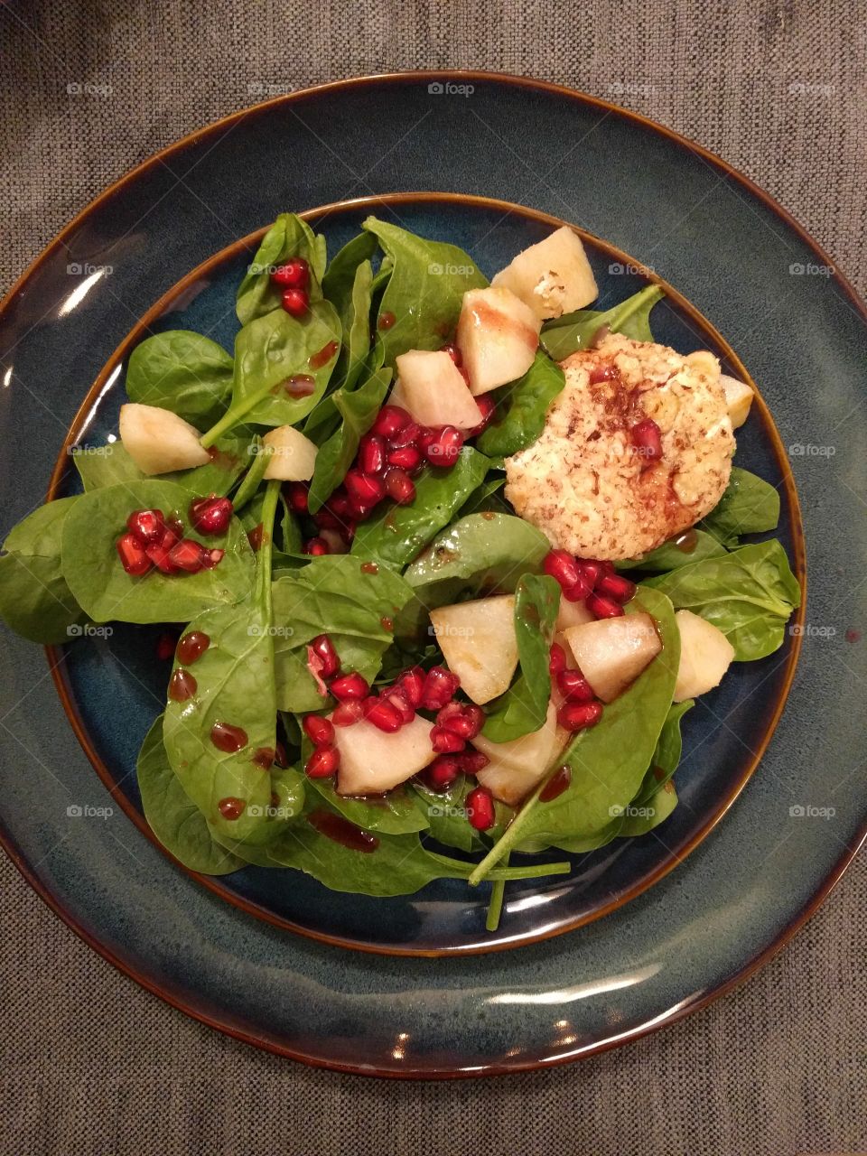 Goat cheese pomegranate salad