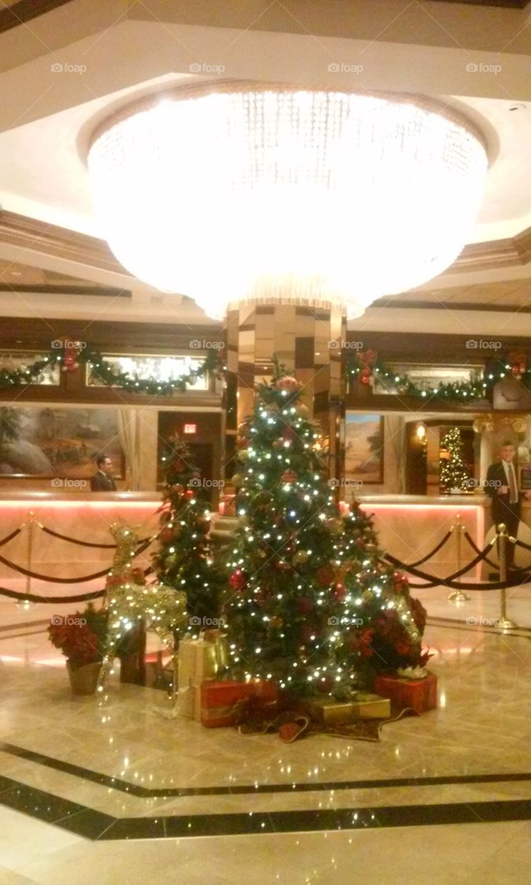 Amazing Holiday Decorations At Silver Legacy Hotel In Reno, Nevada.