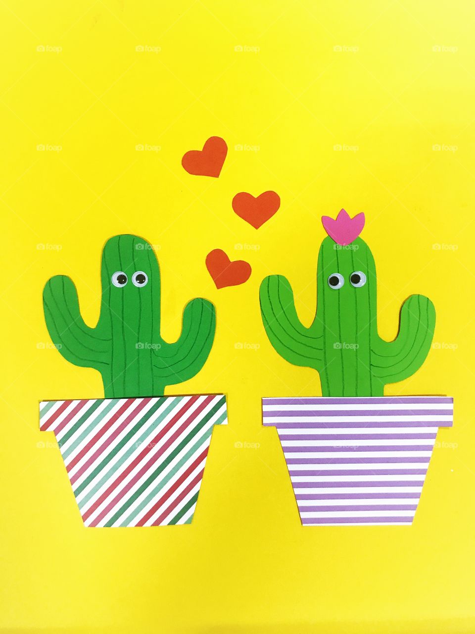 Cute couple of cactus. Love. Summer