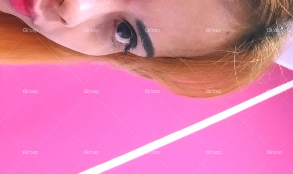 purple background with white strip...